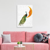 Peacock op de maan canvas afdruk (Insitu (Woonkamer))