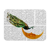 Peacock op de maan magneet (Horizontaal)