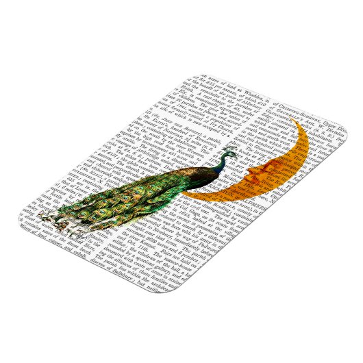 Peacock op de maan magneet (Linkerzijde)