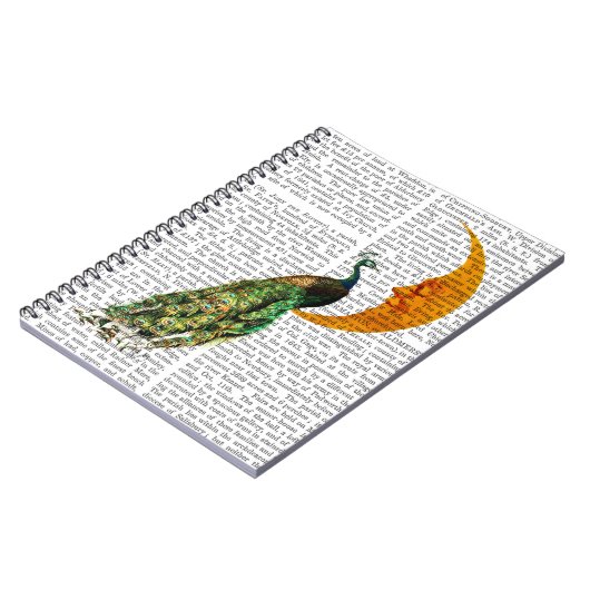 Peacock op de maan notitieboek (Linkerzijde)