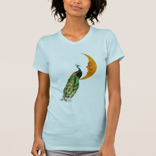 Peacock op de maan t-shirt