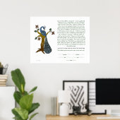 Peacock op een boom (B) - Ketubah Poster (Thuiskantoor)