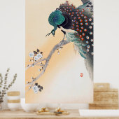 Peacock op een Cherry Blossom Tree, Ohara Koson Poster (Keuken)