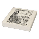 Peacock op een cirkelvormige ventilator-gedekte ta rubberstempel (Stempel)