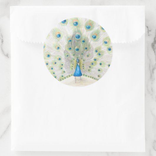 Peacock op een ronde sticker (Tas)