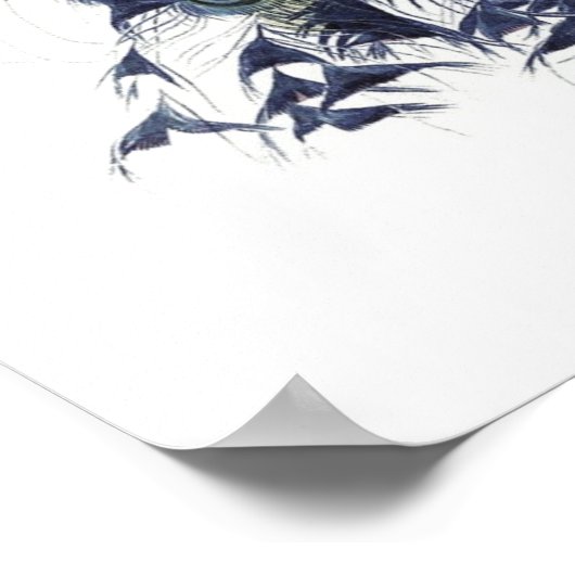 Peacock op een tak -  illustratie poster (Hoek)