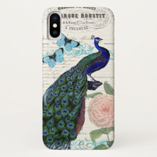 Peacock op Franse Ephemera Collage Case-Mate iPhone Case