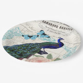 Peacock op Franse Ephemera Collage Papieren Bordje (Gekanteld)
