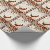 Peacock op Fresco Ancient Roman Antiek schilderen Cadeaupapier (Hoek)