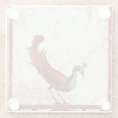 Peacock op Fresco Ancient Roman Antiek schilderen Glazen Onderzetter (Achterkant)