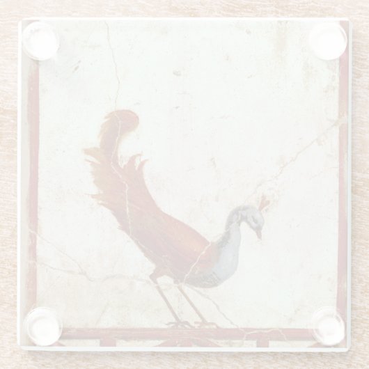 Peacock op Fresco Ancient Roman Antiek schilderen Glazen Onderzetter (Achterkant)