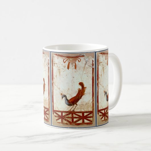 Peacock op Fresco Ancient Roman Antiek schilderen Koffiemok (Voorkant rechts)