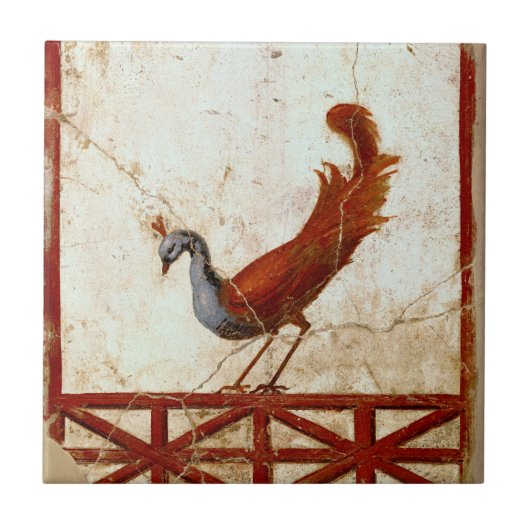 Peacock op Fresco Ancient Roman Antiek schilderen Tegeltje (Voorkant)