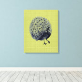  Peacock op groen - omhuld Canvas Afdruk (Insitu (Houten vloer))