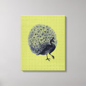  Peacock op groen - omhuld Canvas Afdruk (Voorkant)