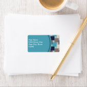 Peacock op het strand etiket (Insitu)