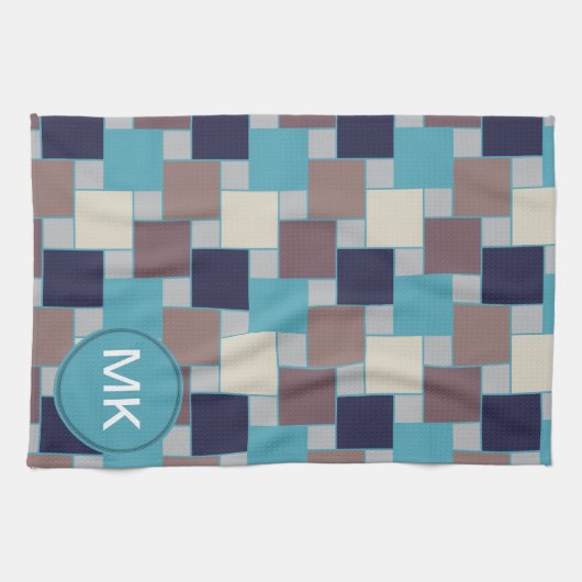 Peacock op het strand theedoek (Horizontaal)