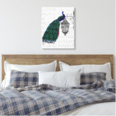 Peacock op lamp canvas afdruk (Insitu (Slaapkamer))