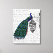 Peacock op lamp canvas afdruk (Voorkant)