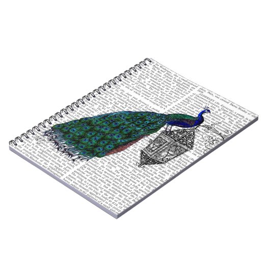 Peacock op lamp notitieboek (Linkerzijde)