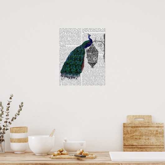 Peacock op lamp poster (Keuken)