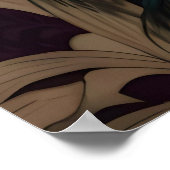 Peacock op Paarse William Morris geïnspireerd Poster (Hoek)