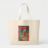 Peacock op rood grote tote bag (Voorkant)