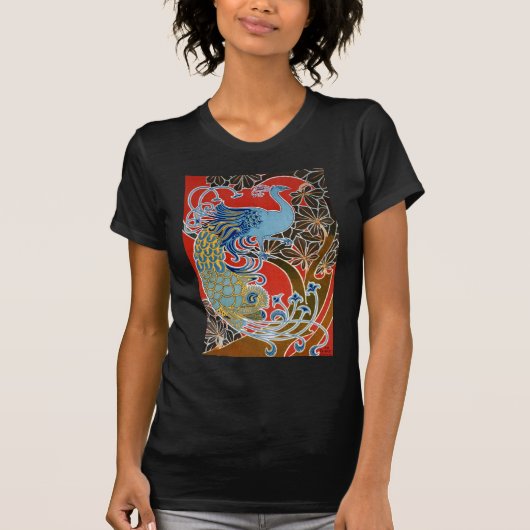 Peacock op rood t-shirt (Voorkant)