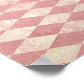  Peacock op Roze Argyle Poster (Hoek)