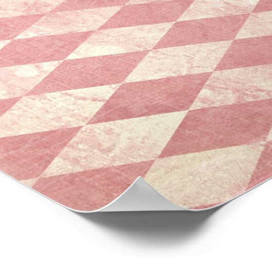  Peacock op Roze Argyle Poster (Hoek)