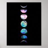 Peacock Opal Moon Cycle Art Afdrukken Poster (Voorkant)