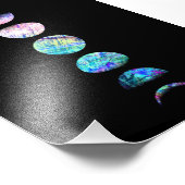 Peacock Opal Moon Phases Art Print Foto Afdruk (Hoek)