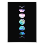 Peacock Opal Moon Phases Art Print Foto Afdruk (Voorkant)
