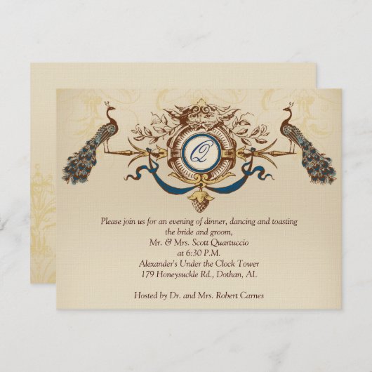 Peacock-opnamekaart horizontaal b Kaart (Voorkant / Achterkant)