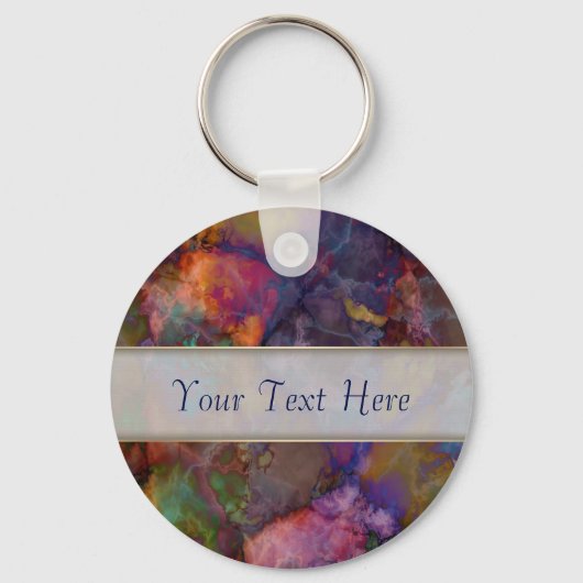 Peacock Ore Chalcopyriet Marble Sleutelhanger (Voorkant)