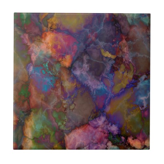 Peacock Ore Chalcopyriet Marble Tegeltje (Voorkant)