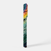 Peacock Ore Vibe Iridescent Teal Green Gold Oil iPhone Hoesje (Rechterkant)