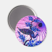 Peacock oriental parasol japanese kersenbloesem magneet (Voorkant / Achterkant)