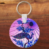 Peacock oriental parasol japanese kersenbloesem sleutelhanger (Voorkant)