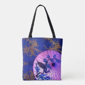 Peacock oriental parasol japanese kersenbloesem tote bag (Achterkant)