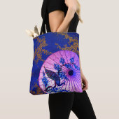 Peacock oriental parasol japanese kersenbloesem tote bag (Dichtbij)