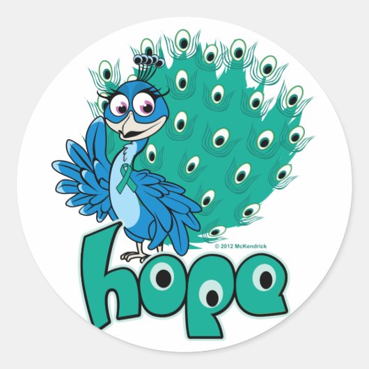 Peacock-ovariumkanker Ronde Sticker (Voorkant)