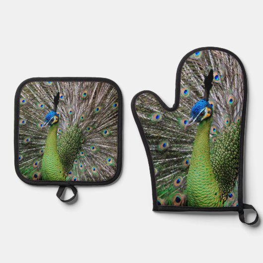 Peacock Ovenwant & Pannenlap Set (Voorkant)