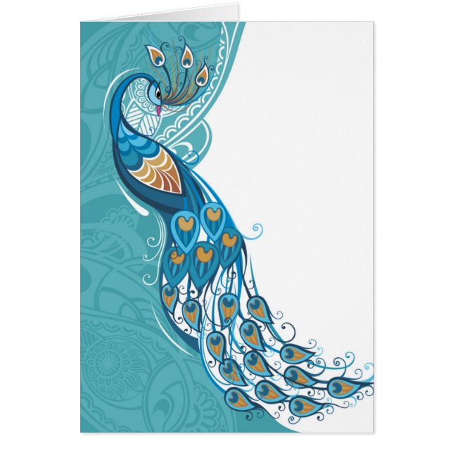 Peacock over Blauwgroen illustratie (Voorkant)