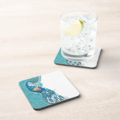 Peacock over Blauwgroen illustratie Bier Onderzetter (Rechterzijde)