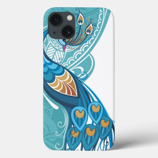Peacock over Blauwgroen illustratie Case-Mate iPhone Case (Achterkant)