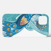 Peacock over Blauwgroen illustratie Case-Mate iPhone Case (Achterkant (horizontaal))