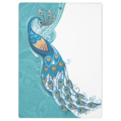 Peacock over Blauwgroen illustratie Klembord (Achterkant)