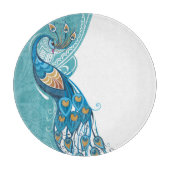 Peacock over Blauwgroen illustratie Snijplank (Voorkant)