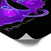 PEACOCK, paars blauw vioolzwart Poster (Hoek)